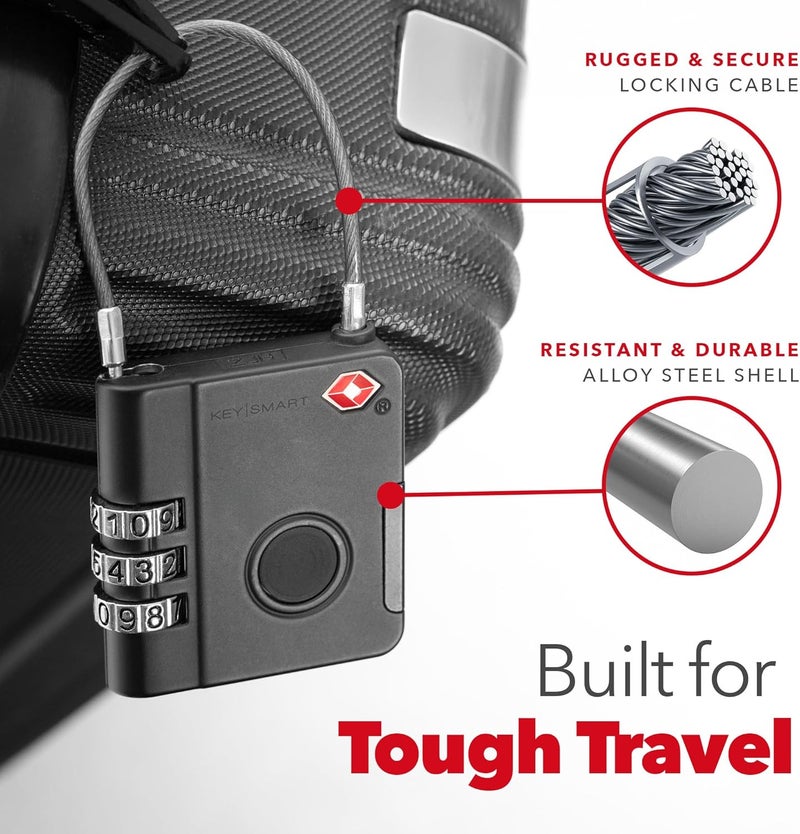 KeySmart SmartLock Tracking Luggage Locks, TSA Locks for Luggage, GPS Tracker, Combination Lock Compatible with Apple Find My App, Best Travel Essentials, Replaceable Non-Rechargeable Battery (3 Pack) - Image 5